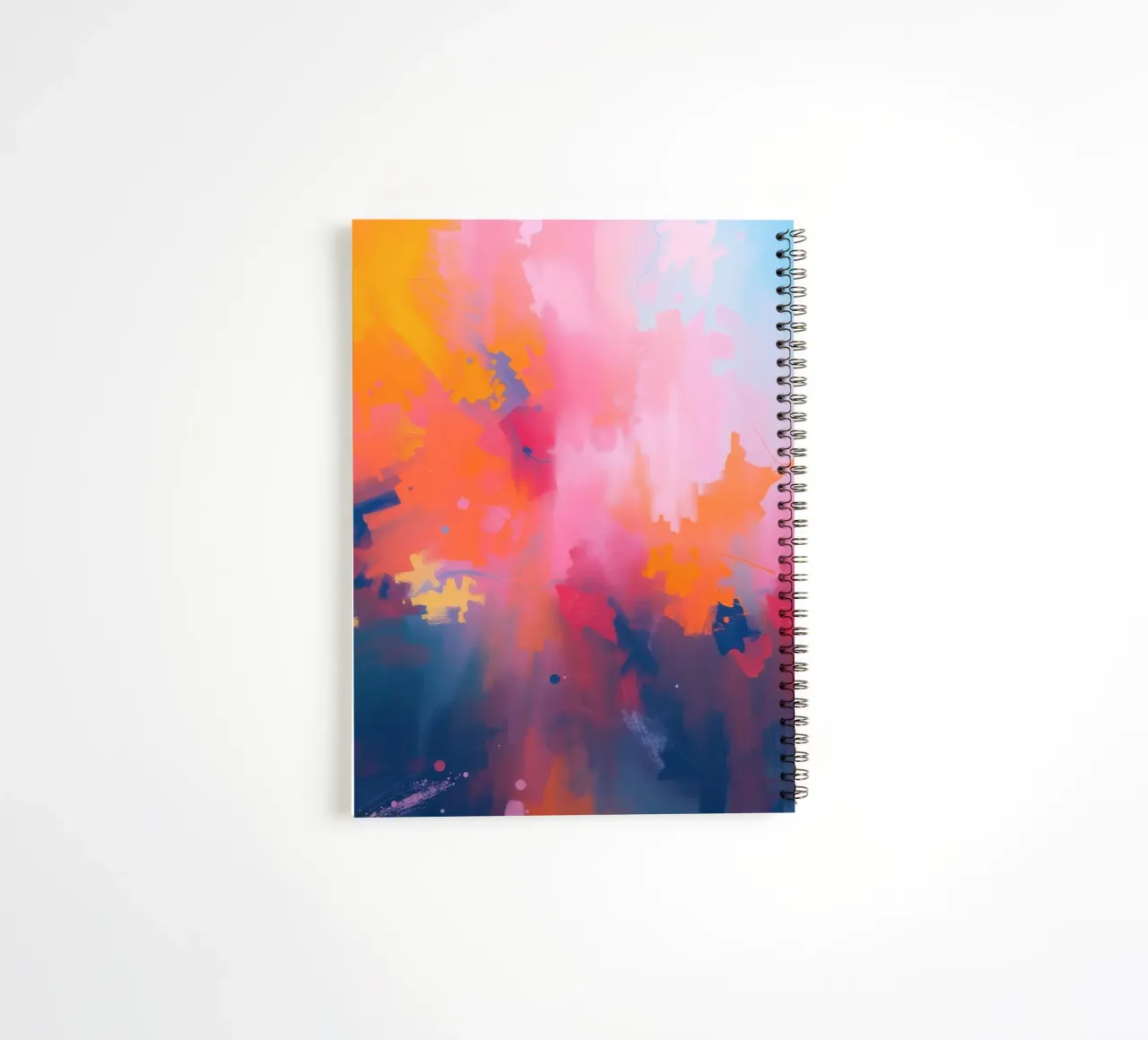 abstract artwork in vibrant hues capturing the essence spiral notebook by DesignDoodle