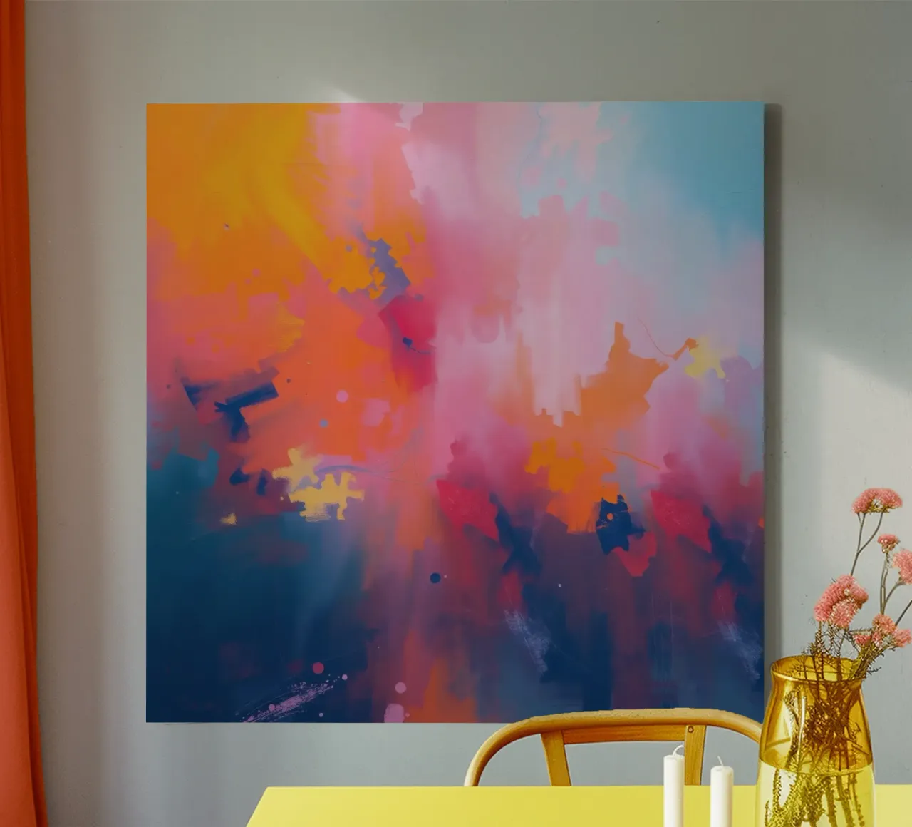 abstract artwork in vibrant hues capturing the essence canvas by DesignDoodle