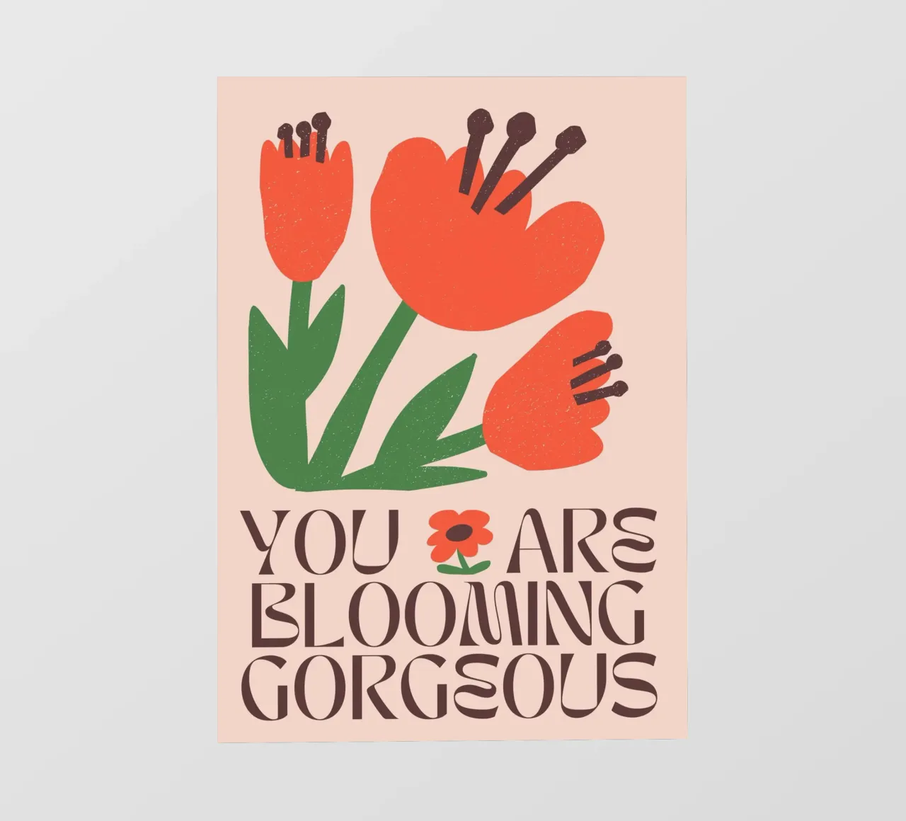 "Blooming Gorgeous" Retro Valentine's Floral Pop Art Druck Backlit Folie von NorwesClub