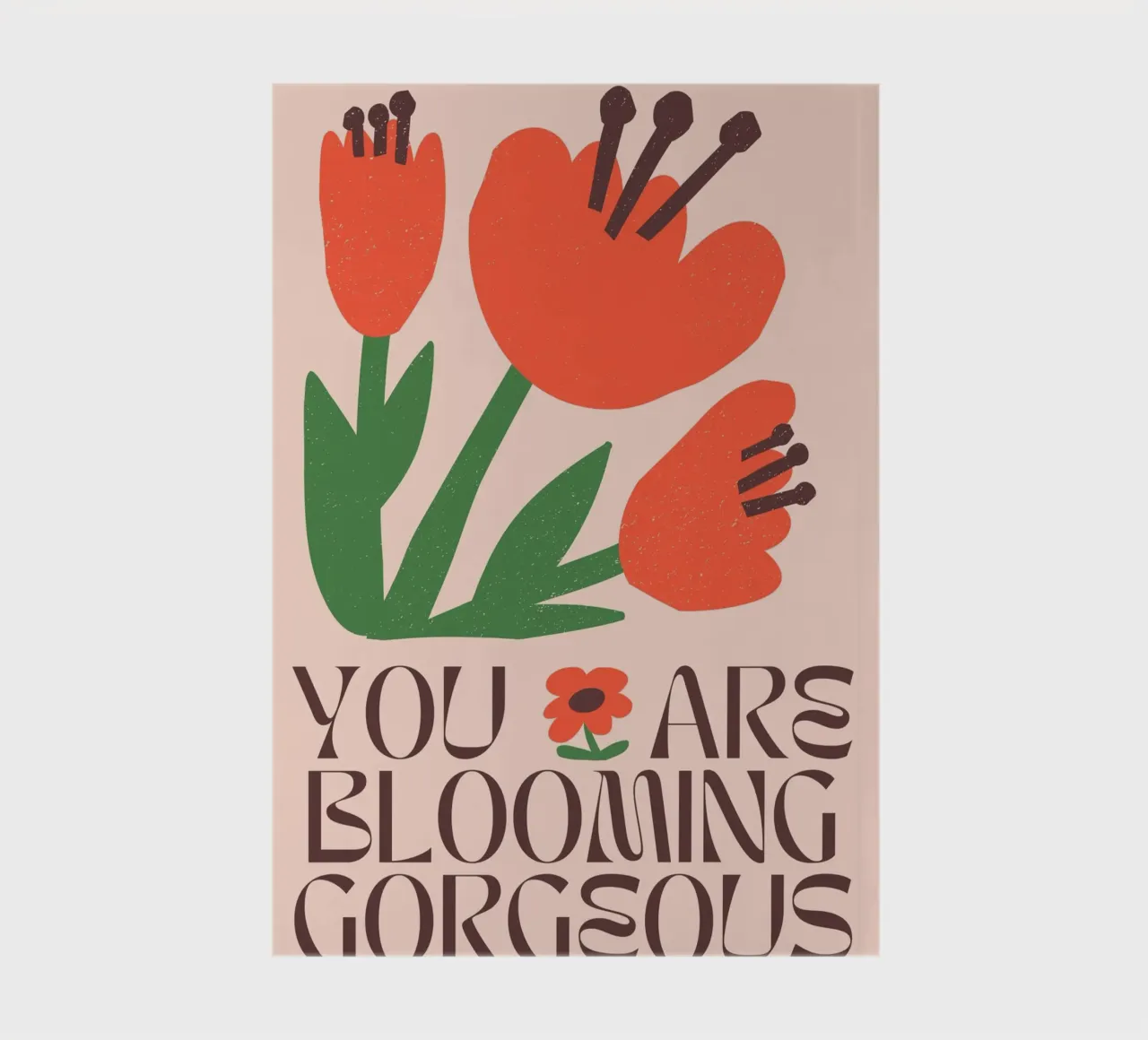 "Blooming Gorgeous" Retro Valentine's Floral Pop Art Print notebook by NorwesClub