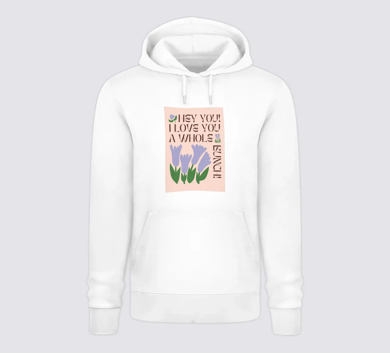 "Amore" Retro Floral Pink Tulip Pop Art Natura morta felpa con cappuccio da NorwesClub