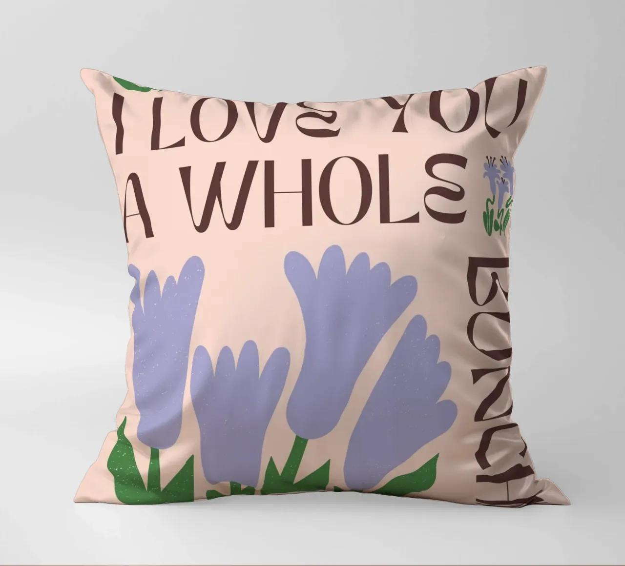 "Amore" Retro Floral Pink Tulip Pop Art Natura morta cuscino da NorwesClub