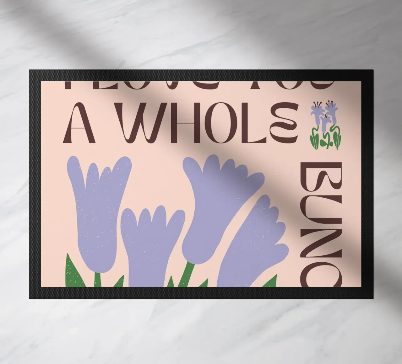 "Amore" Retro Floral Pink Tulip Pop Art Natura morta zerbino da NorwesClub