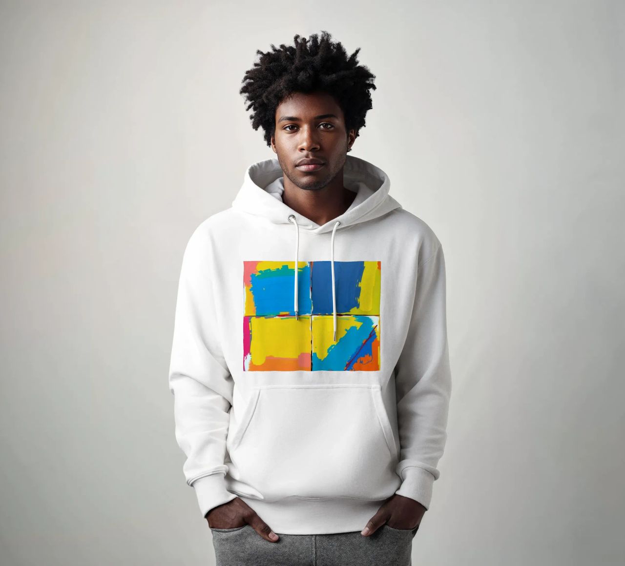 abstrakte Malerei mit kräftigen Pinselstrichen Hoodie von DesignDoodle