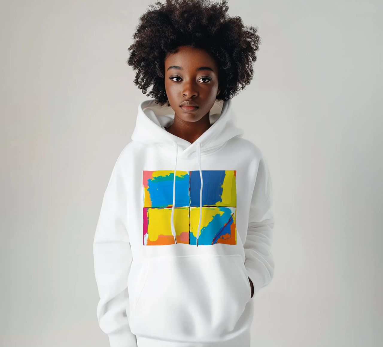 abstrakte Malerei mit kräftigen Pinselstrichen Hoodie von DesignDoodle