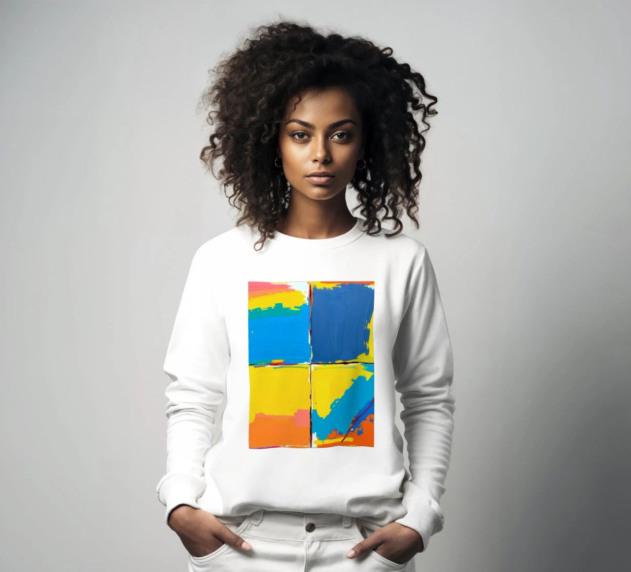 abstrakte Malerei mit kräftigen Pinselstrichen Sweatshirt von DesignDoodle