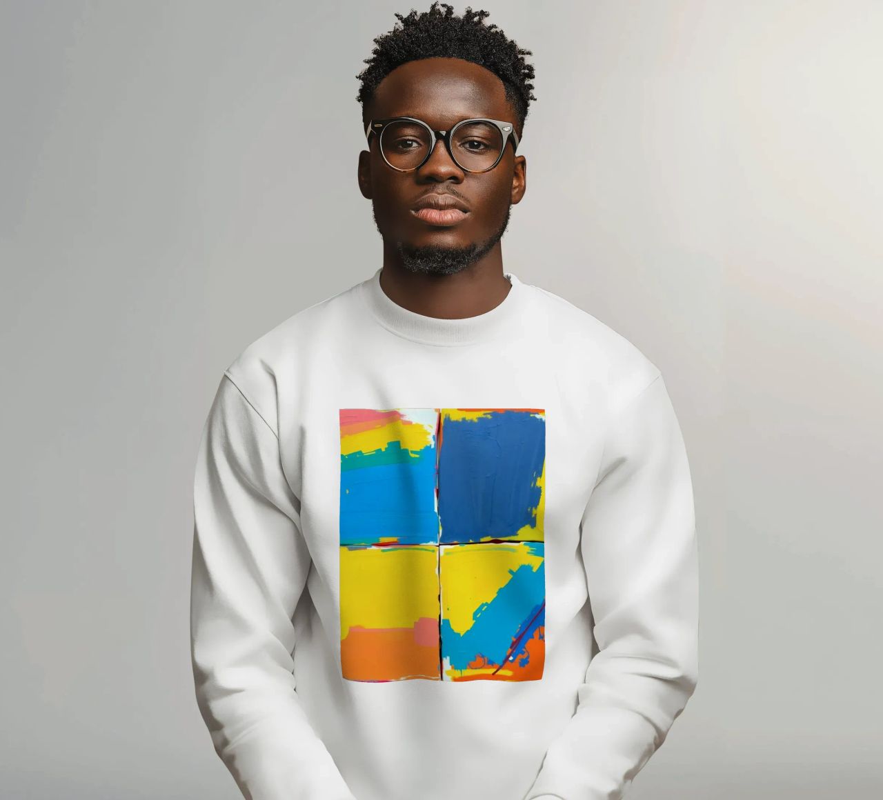 abstrakte Malerei mit kräftigen Pinselstrichen Sweatshirt von DesignDoodle