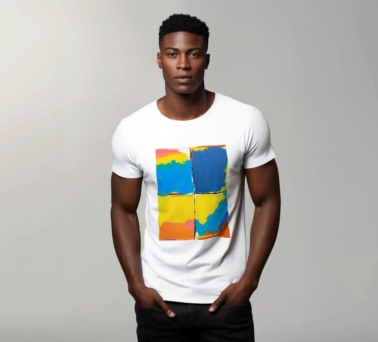 abstrakte Malerei mit kräftigen Pinselstrichen T-Shirt von DesignDoodle