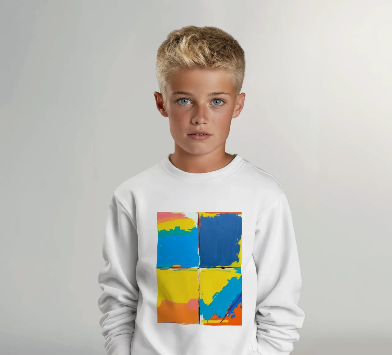 pittura astratta con pennellate decise felpa bambino da DesignDoodle