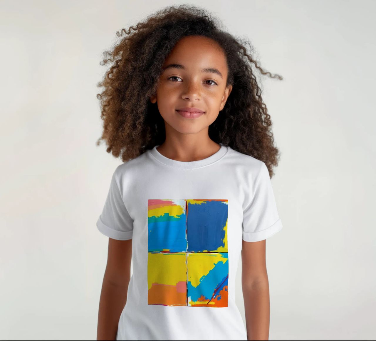 abstrakte Malerei mit kräftigen Pinselstrichen Kinder T-Shirt von DesignDoodle