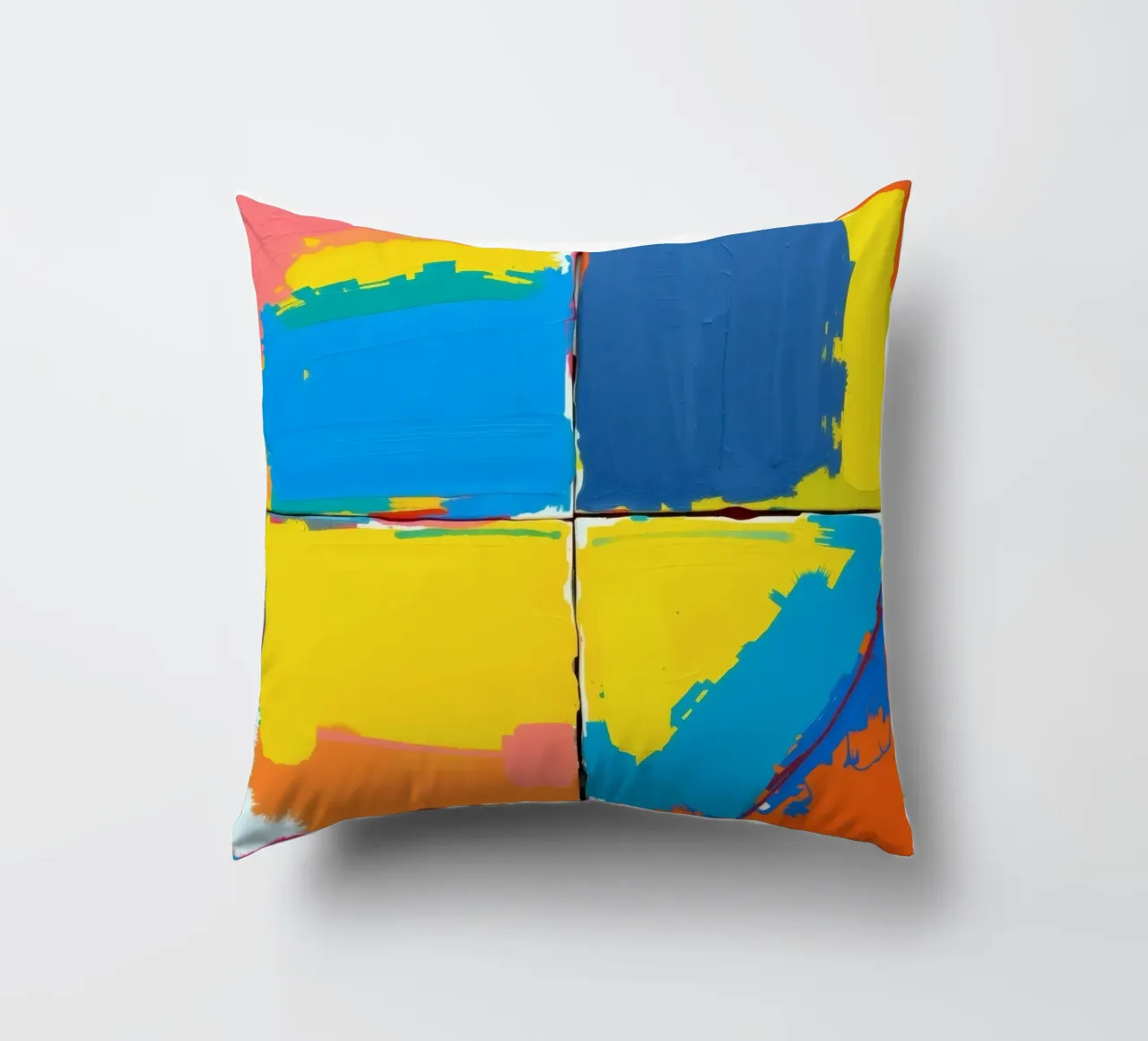 pittura astratta con pennellate decise cuscino da DesignDoodle