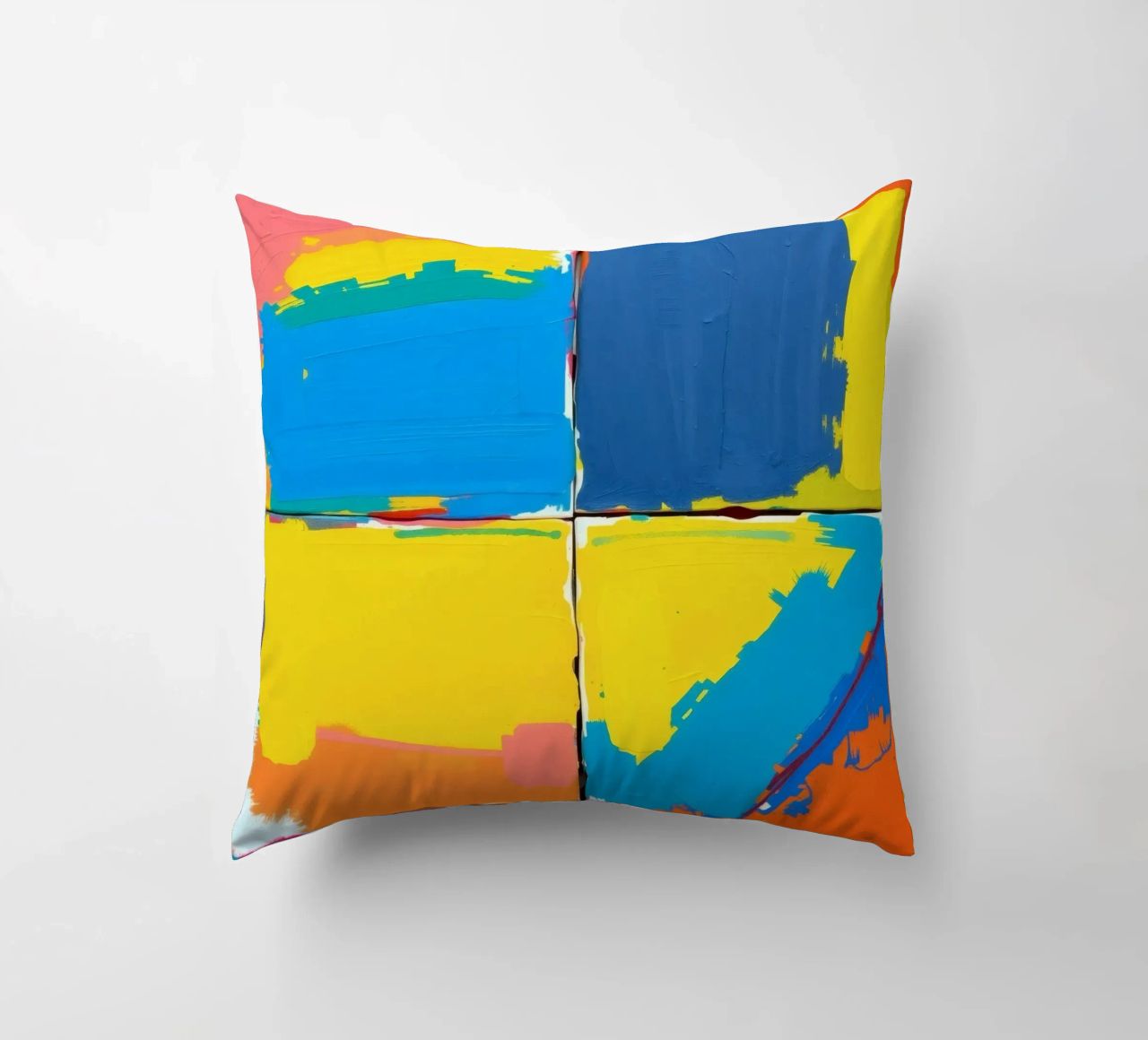 abstrakte Malerei mit kräftigen Pinselstrichen Kissen von DesignDoodle