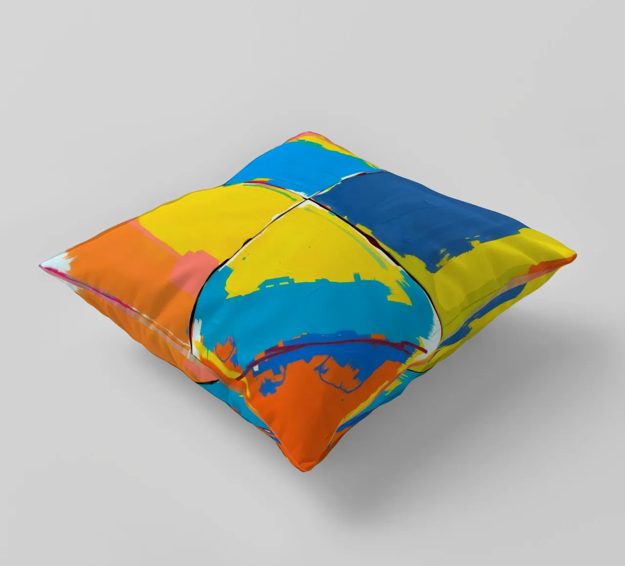 pittura astratta con pennellate decise cuscino da DesignDoodle