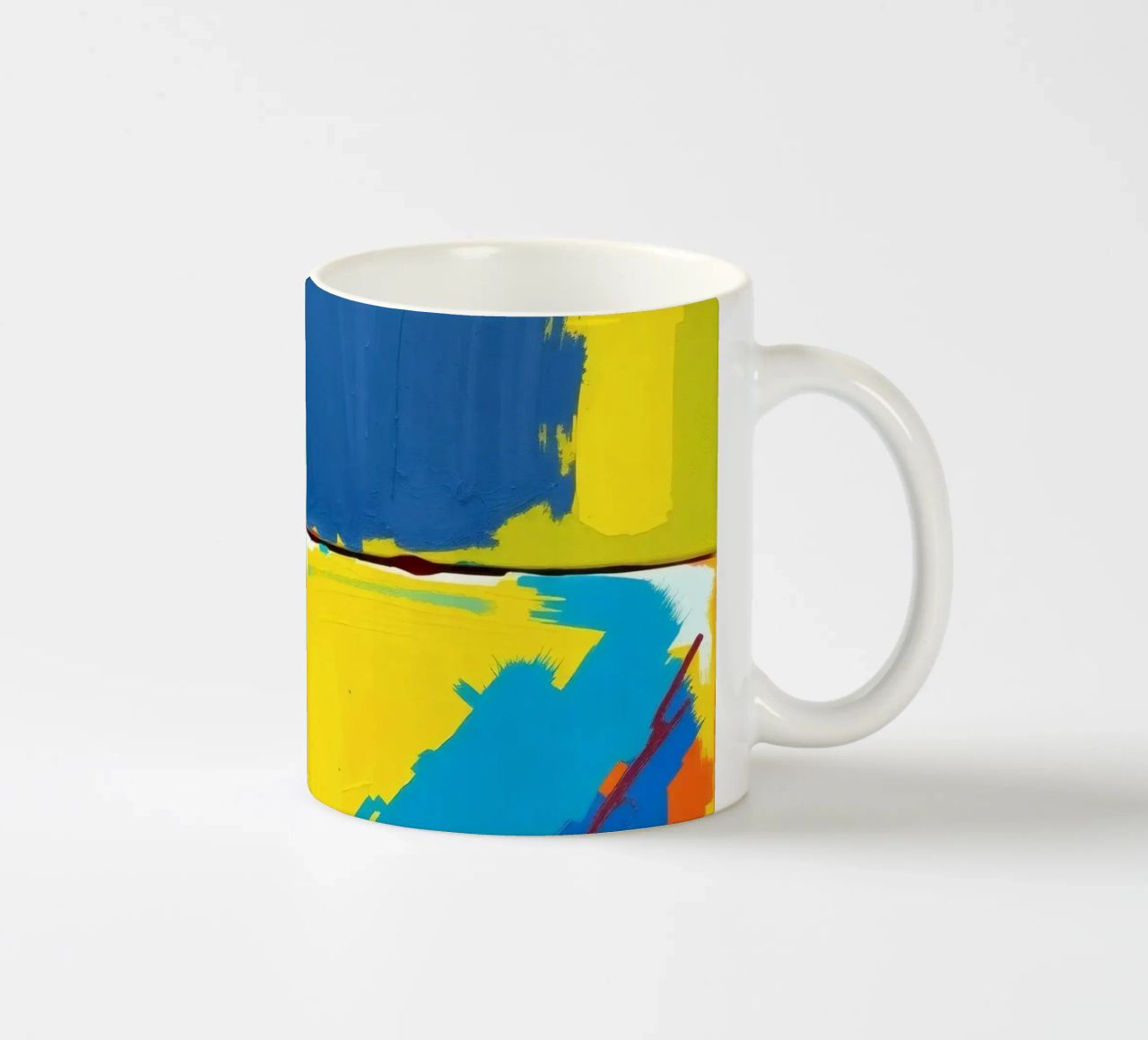 abstrakte Malerei mit kräftigen Pinselstrichen Keramik Tasse von DesignDoodle