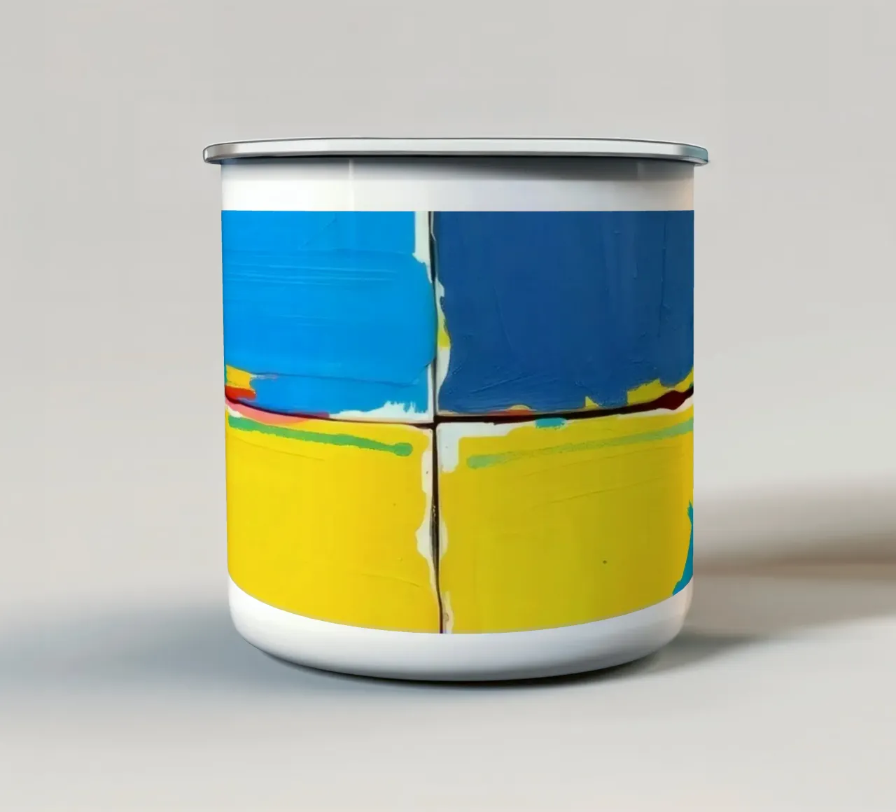 pittura astratta con pennellate decise tazza in smalto da DesignDoodle