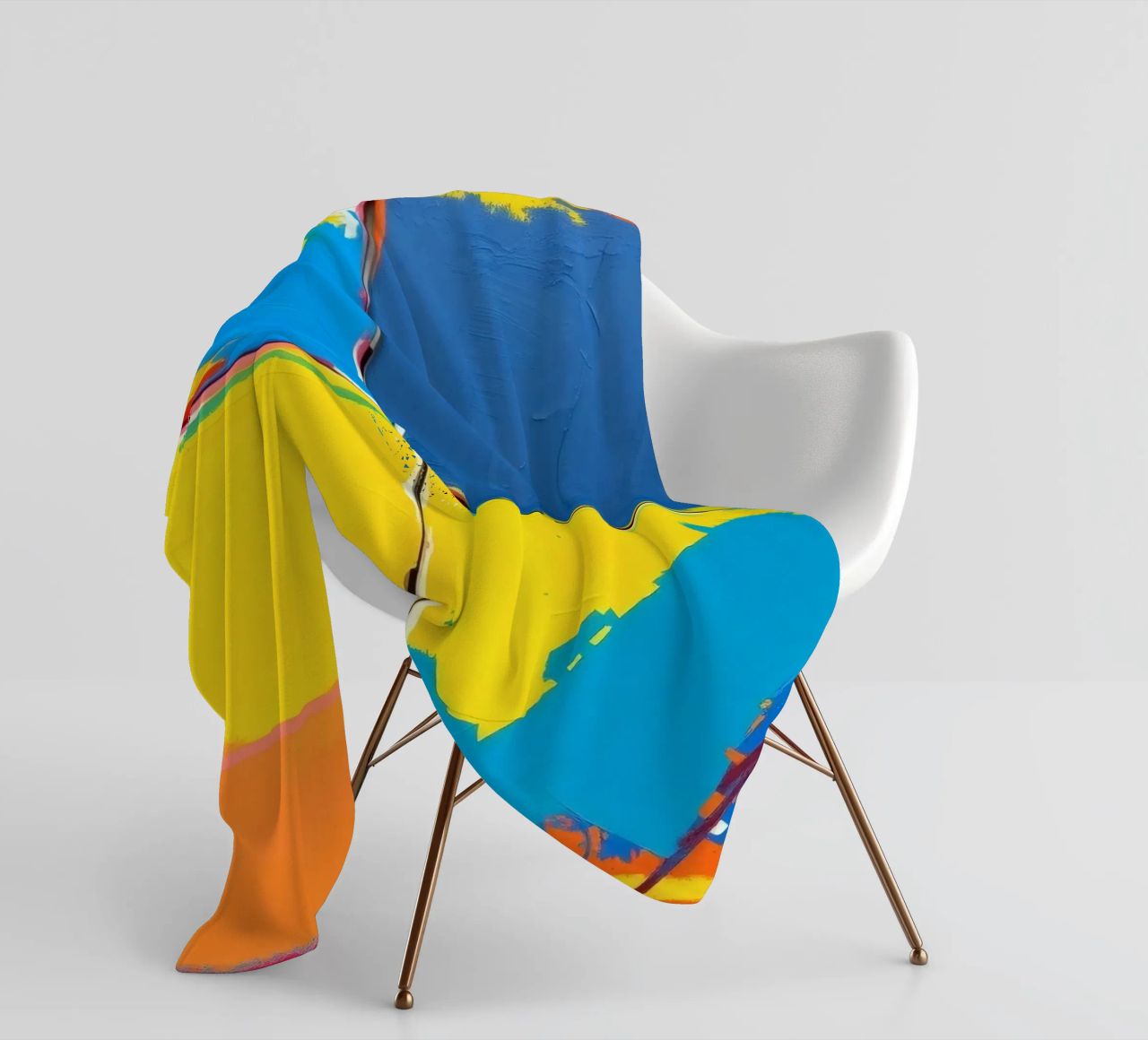 abstrakte Malerei mit kräftigen Pinselstrichen Fleecedecke von DesignDoodle