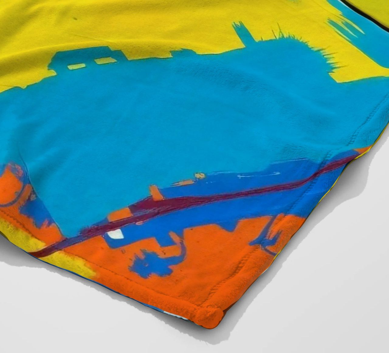 abstrakte Malerei mit kräftigen Pinselstrichen Fleecedecke von DesignDoodle