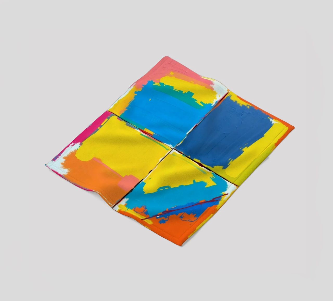 abstrakte Malerei mit kräftigen Pinselstrichen Fleecedecke von DesignDoodle