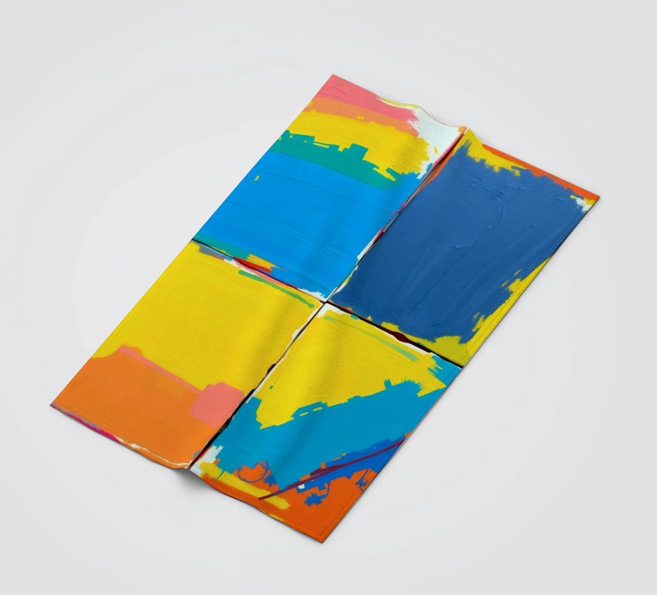 abstrakte Malerei mit kräftigen Pinselstrichen Fleecedecke von DesignDoodle