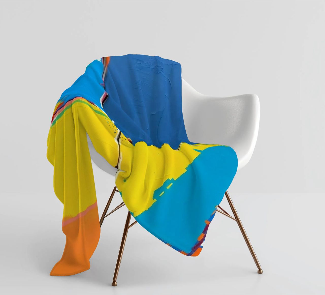 abstrakte Malerei mit kräftigen Pinselstrichen Fleecedecke von DesignDoodle