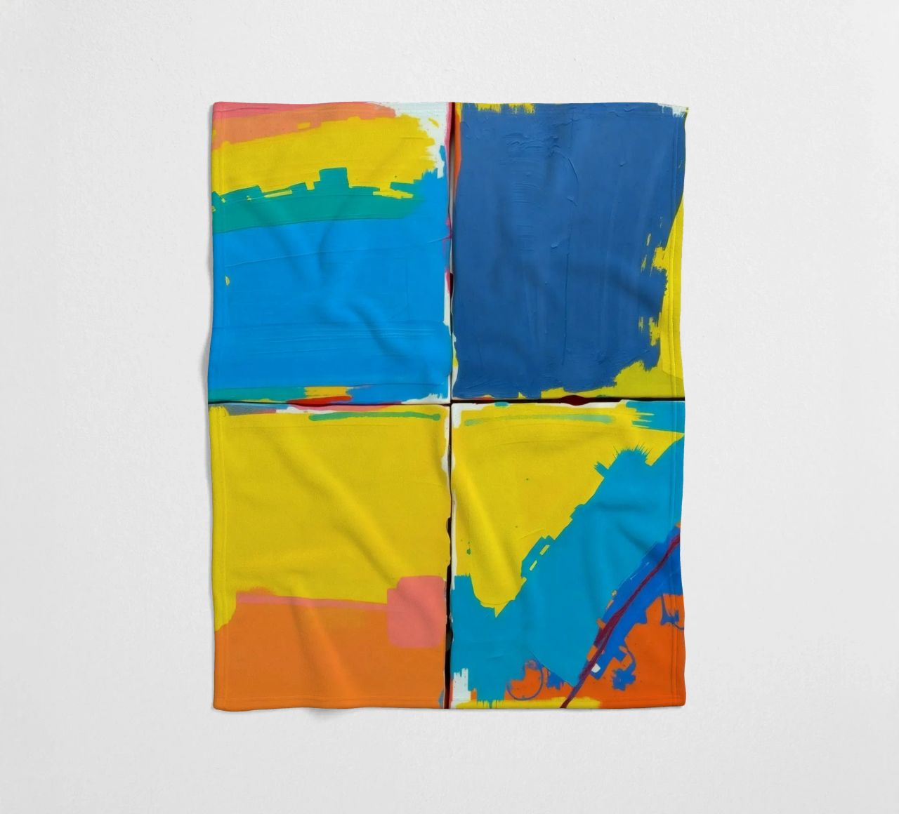 abstrakte Malerei mit kräftigen Pinselstrichen Fleecedecke von DesignDoodle