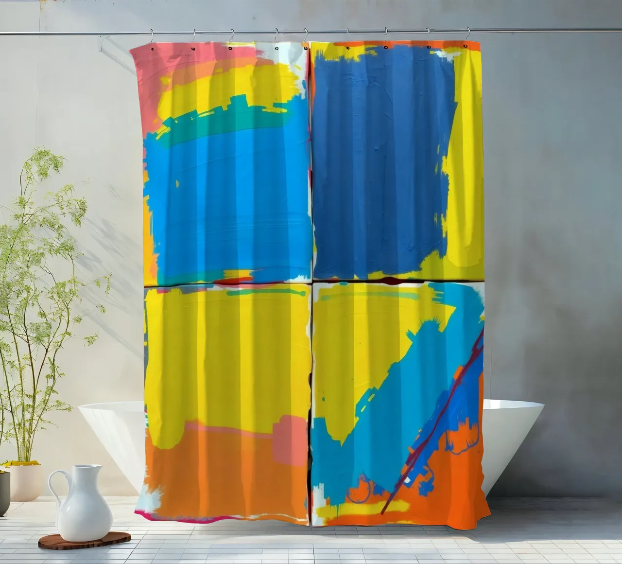 pittura astratta con pennellate decise tenda da doccia da DesignDoodle