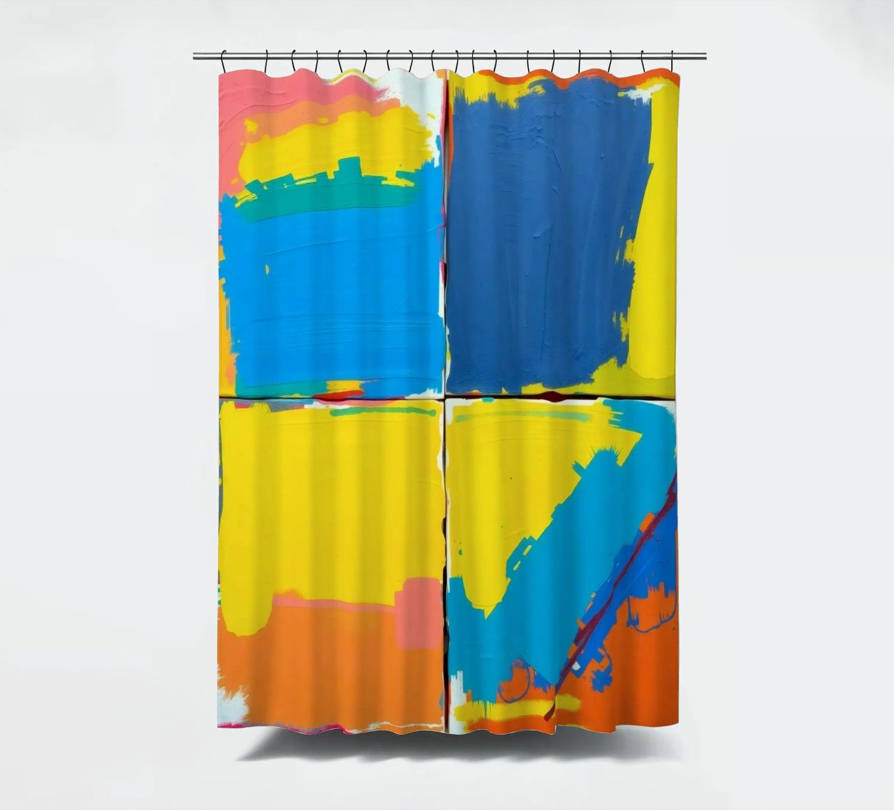 abstrakte Malerei mit kräftigen Pinselstrichen Duschvorhang von DesignDoodle