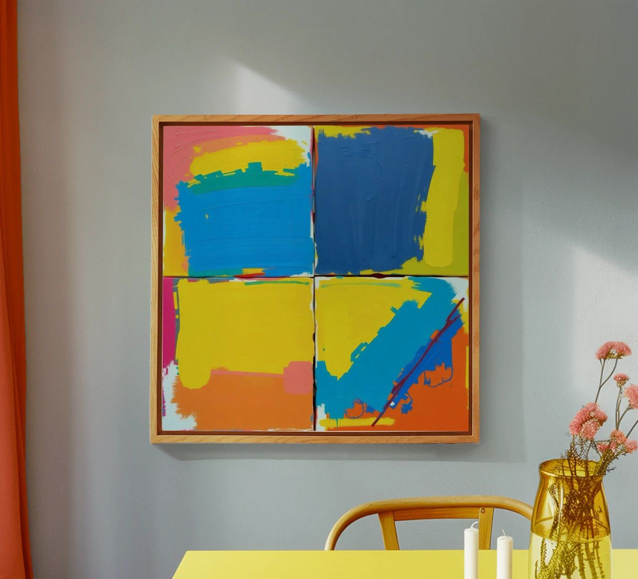 abstrakte Malerei mit kräftigen Pinselstrichen Acryl-Glas von DesignDoodle