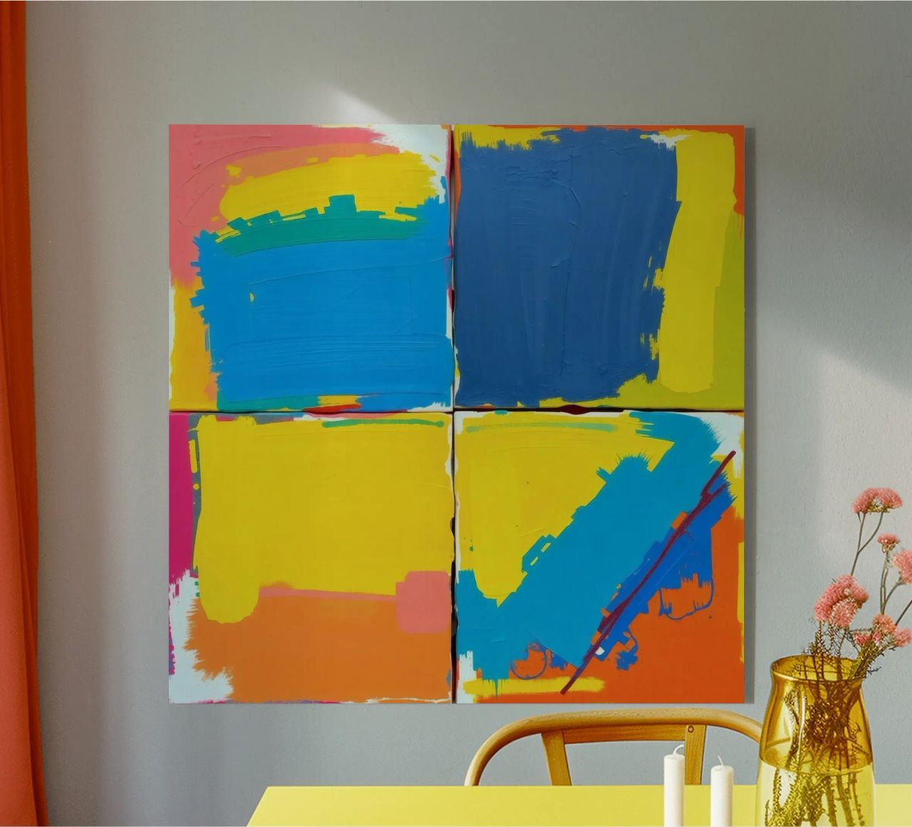 abstrakte Malerei mit kräftigen Pinselstrichen Acryl-Glas von DesignDoodle
