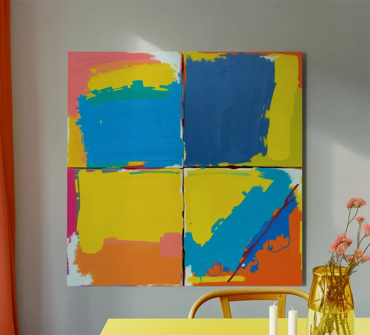 pittura astratta con pennellate decise alluminio dibond da DesignDoodle