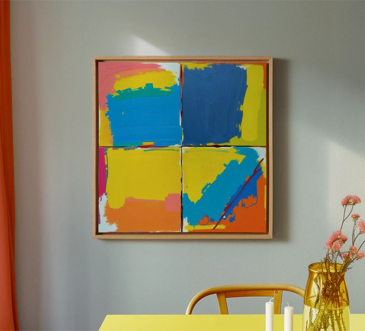 abstrakte Malerei mit kräftigen Pinselstrichen Leinwand von DesignDoodle