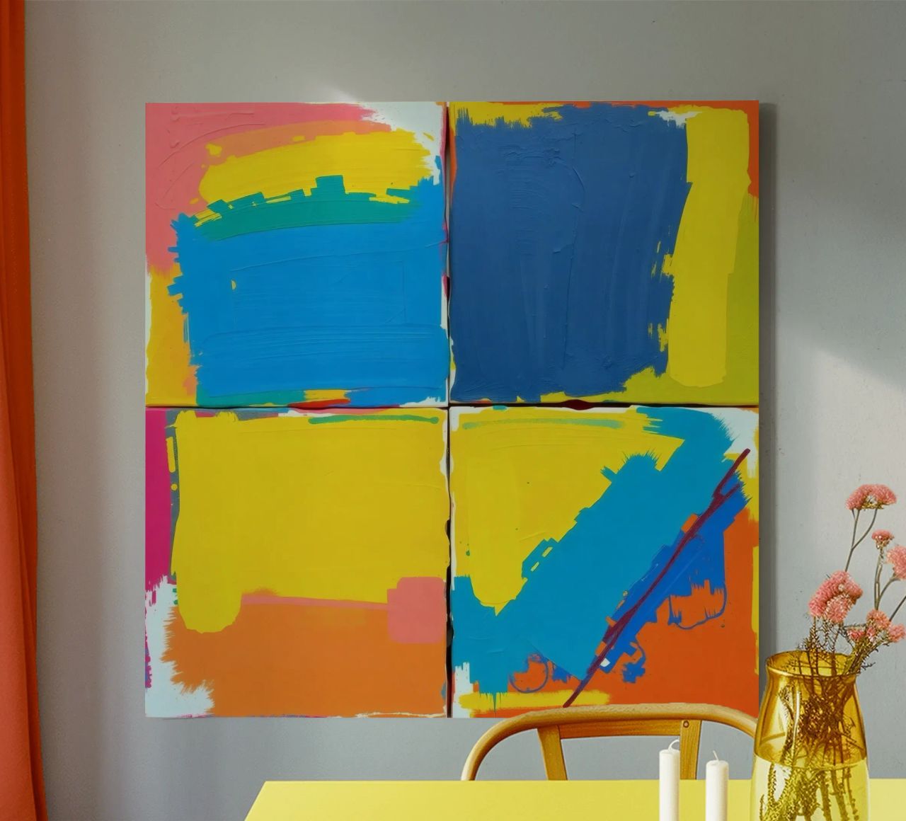 abstrakte Malerei mit kräftigen Pinselstrichen Leinwand von DesignDoodle