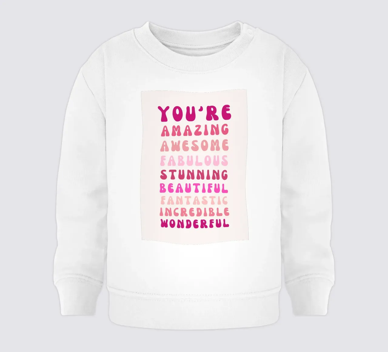 Affermazione retrò "You Are Super Amazing" Pop Art rosa felpa neonato da NorwesClub