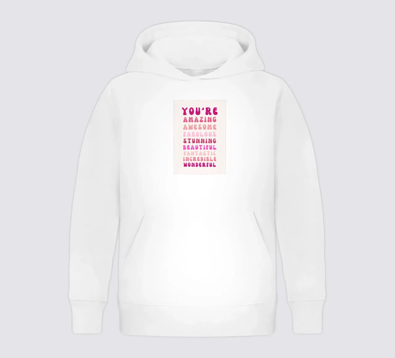 "Du bist Super Amazing" Retro Affirmation Rosa Pop Art Kinder Hoodie von NorwesClub