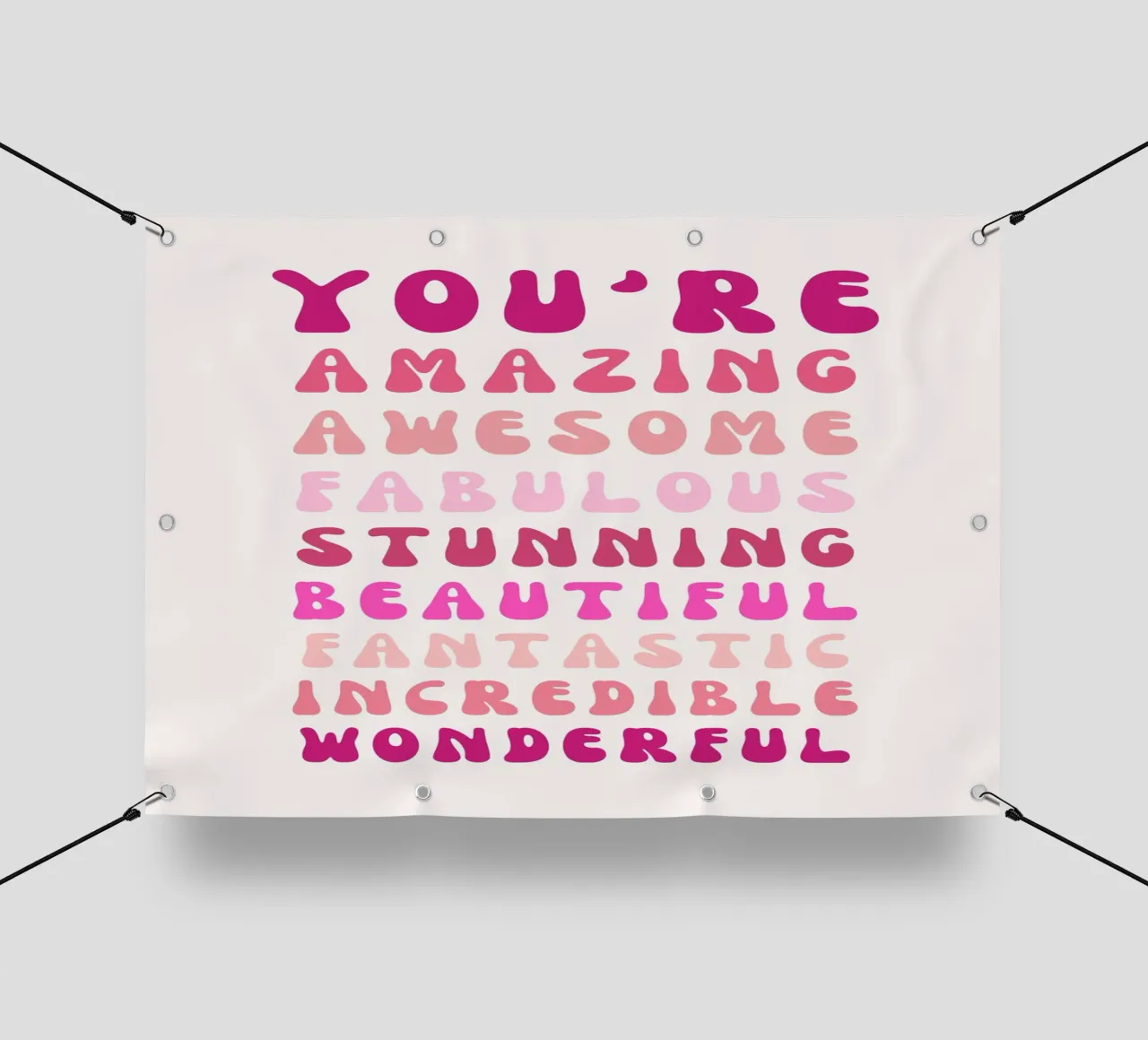 Affermazione retrò "You Are Super Amazing" Pop Art rosa telo in pvc da NorwesClub