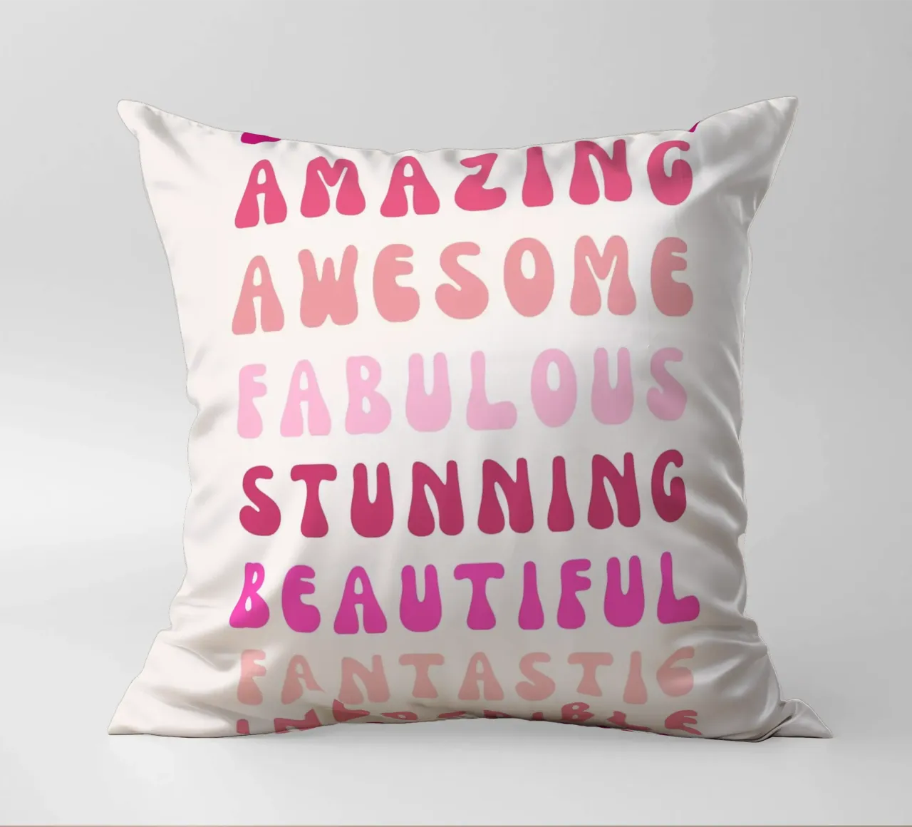 Affermazione retrò "You Are Super Amazing" Pop Art rosa cuscino da NorwesClub