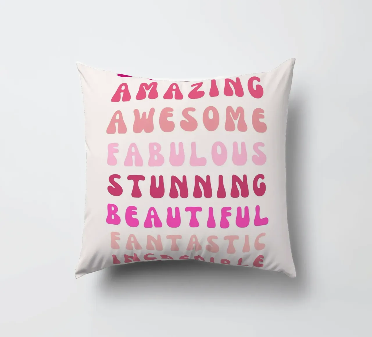 Affermazione retrò "You Are Super Amazing" Pop Art rosa cuscino da NorwesClub