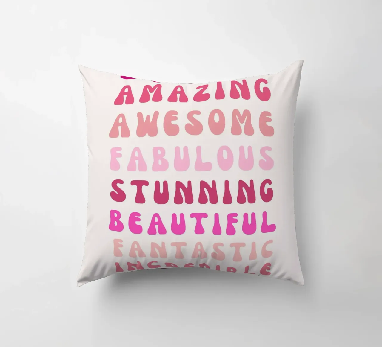 Affermazione retrò "You Are Super Amazing" Pop Art rosa cuscino da NorwesClub