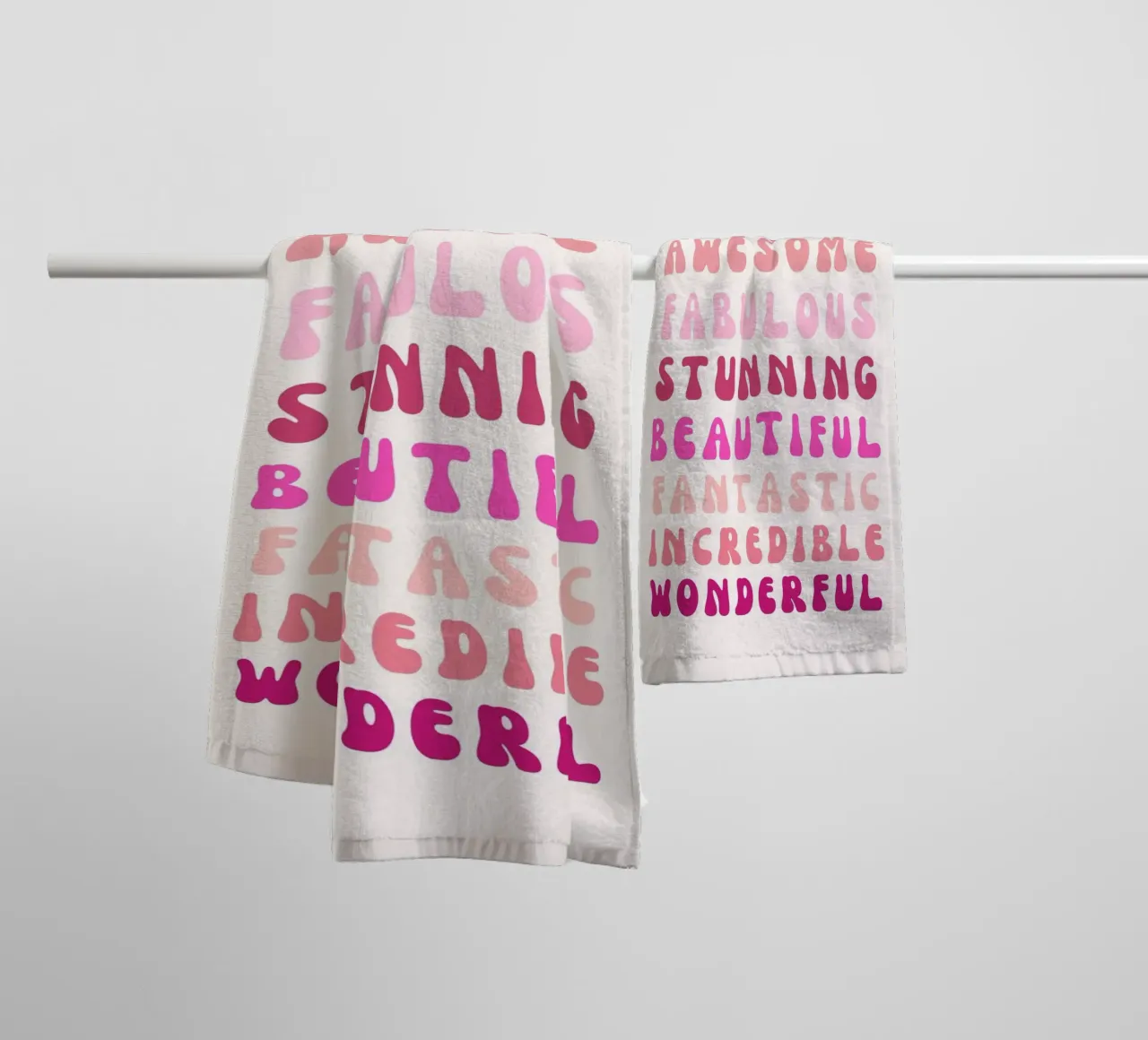 "You Are Super Amazing" Retro Affirmation Pink Pop Art towel by NorwesClub