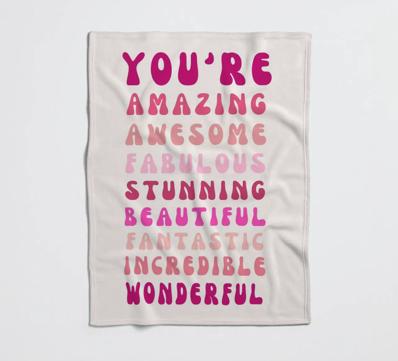 Affermazione retrò "You Are Super Amazing" Pop Art rosa coperta in pile da NorwesClub