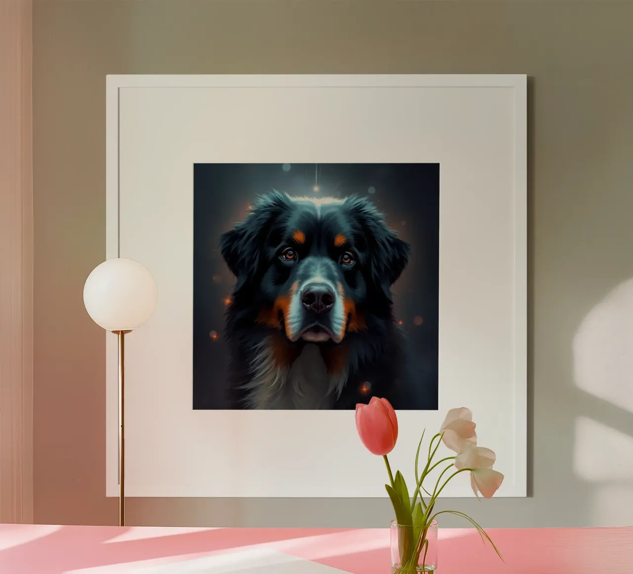 Bellissimo cane da montagna bernese #136 poster con telaio in plastica da Yumis.Beargang.and.Me