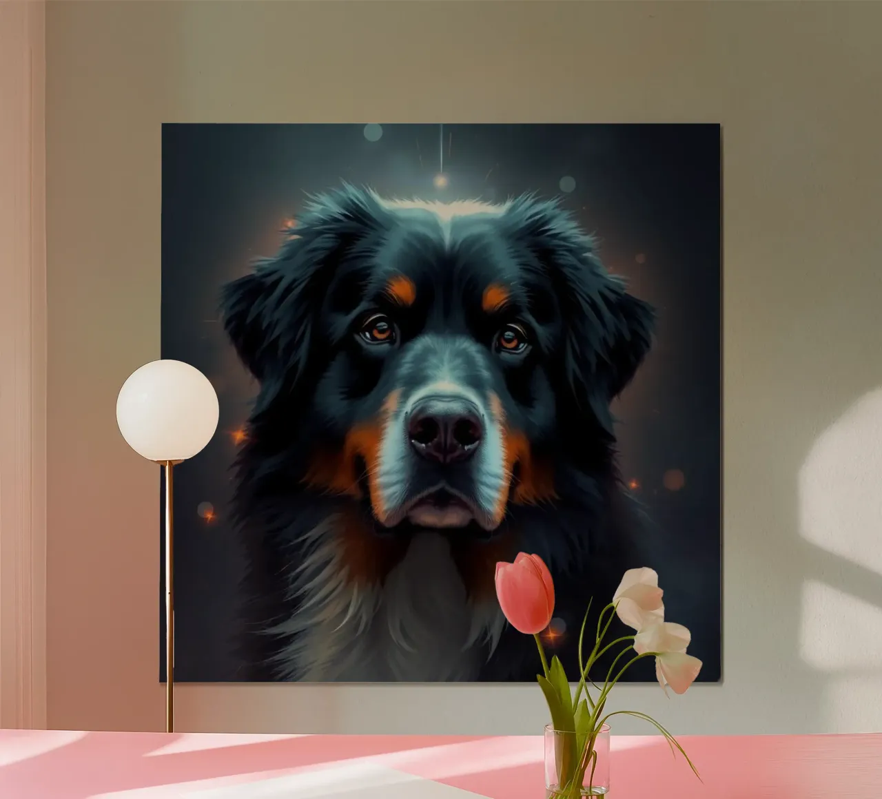 Bellissimo cane da montagna bernese #136 poster con telaio in plastica da Yumis.Beargang.and.Me