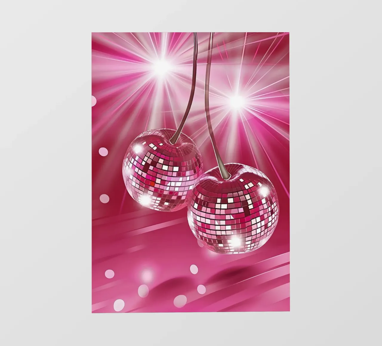 Pink Disco Ball Retro 70s Glamour Pop Art Party Print photo wallpaper by NorwesClub