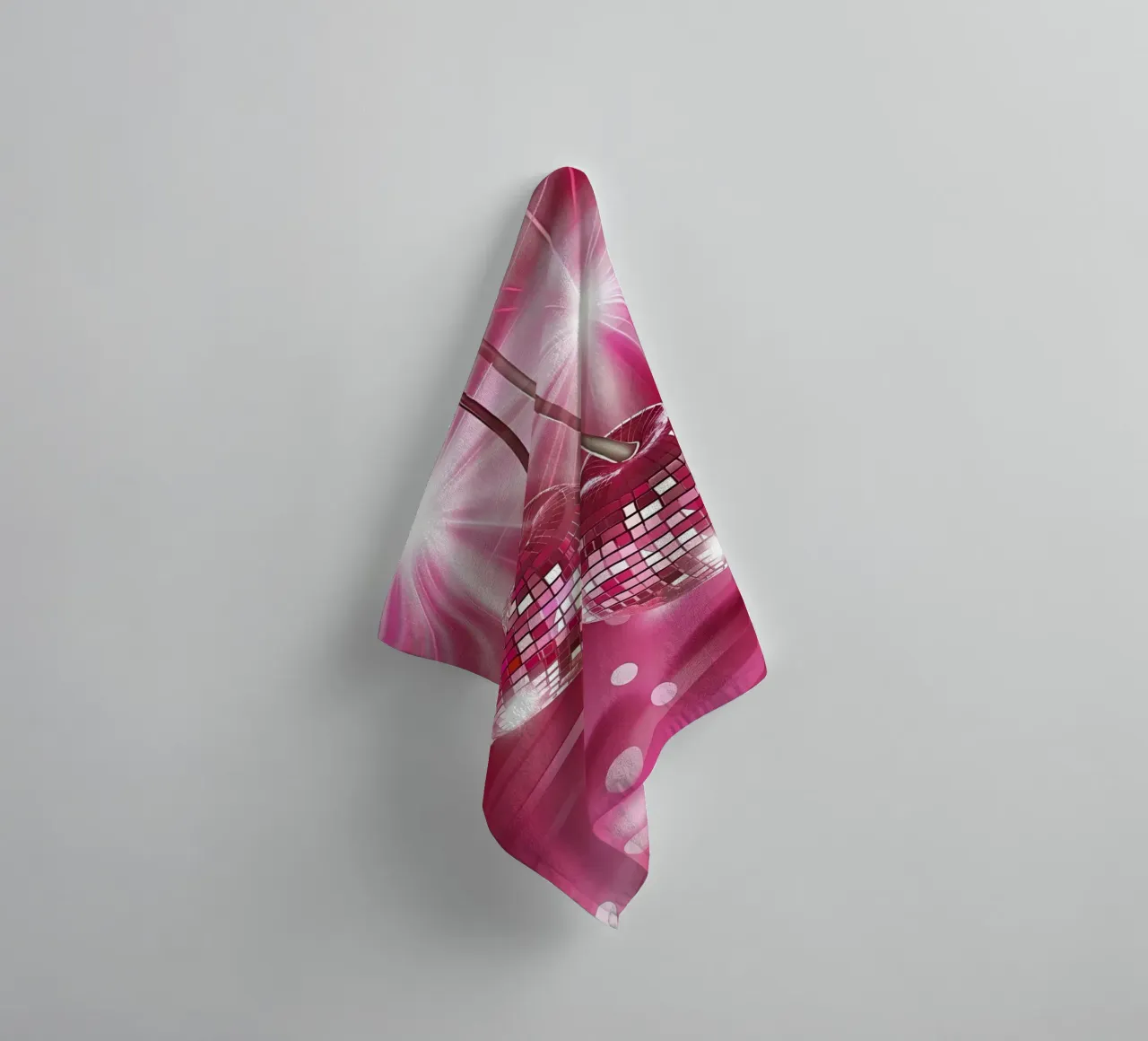 Ballo da discoteca rosa Retro anni '70 Glamour Pop Art Party Print asciugamano da bagno da NorwesClub