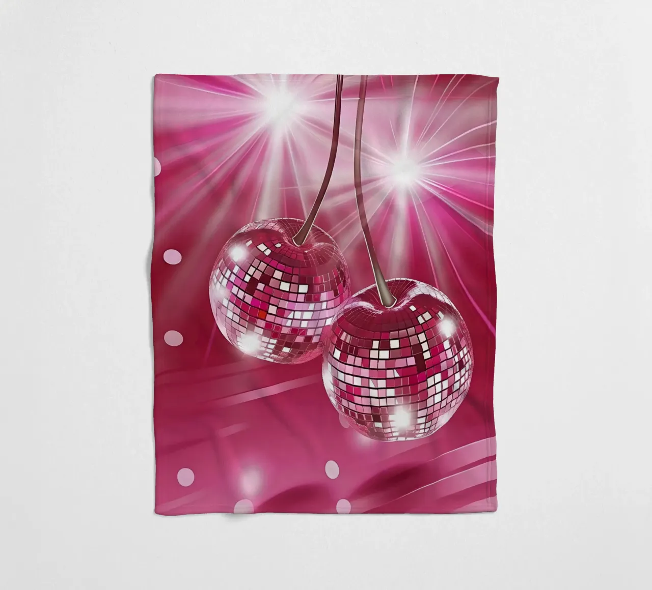 Pink Disco Ball Retro 70s Glamour Pop Art Party Print fleece blanket by NorwesClub