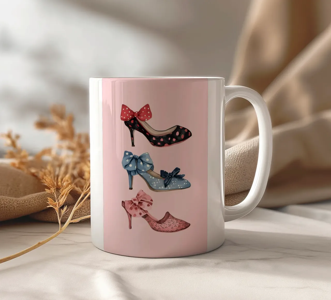 Scarpe con plateau retrò anni '70 Moda Pop Art Print tazza in ceramica da NorwesClub