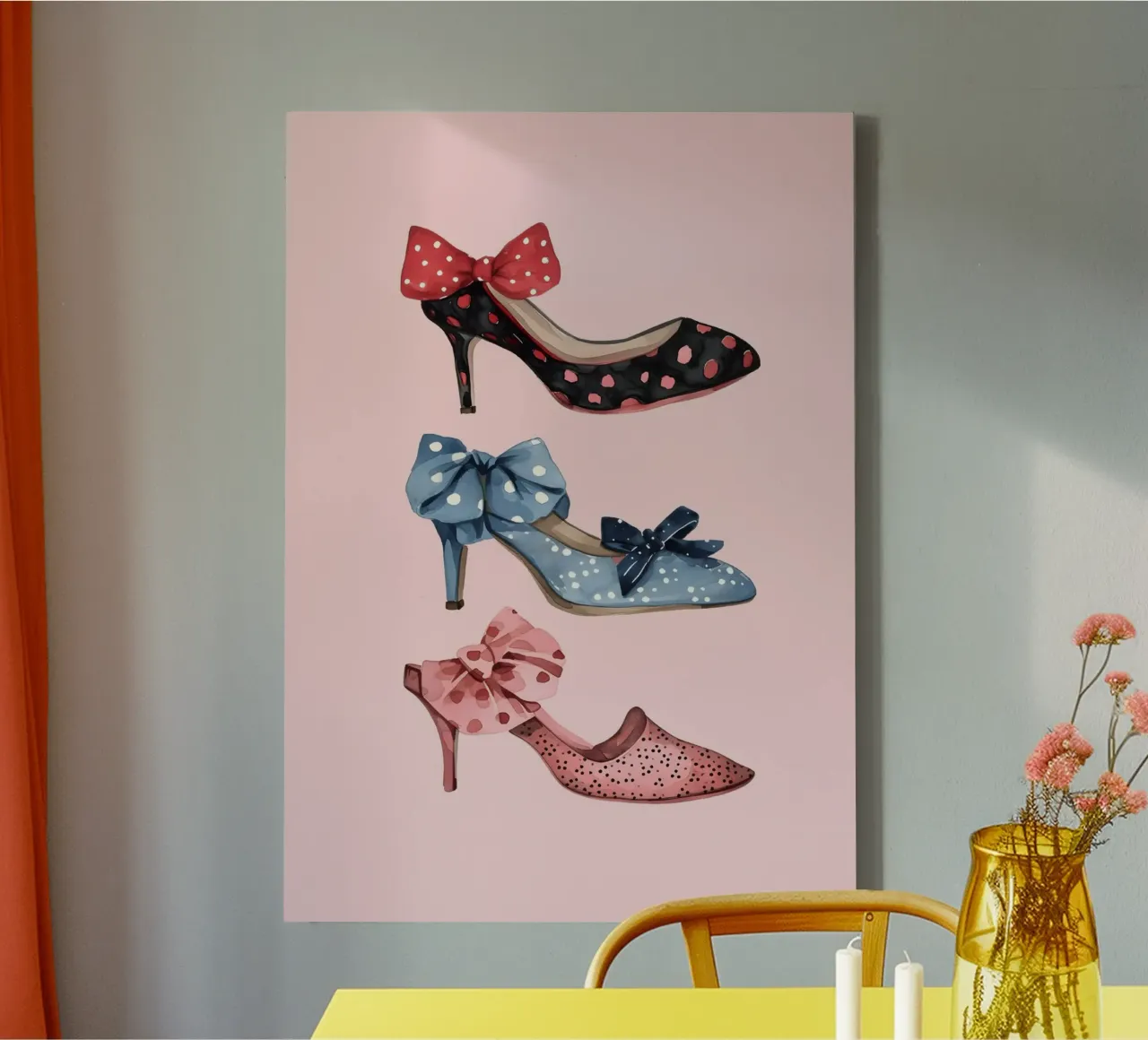 Scarpe con plateau retrò anni '70 Moda Pop Art Print tela da NorwesClub