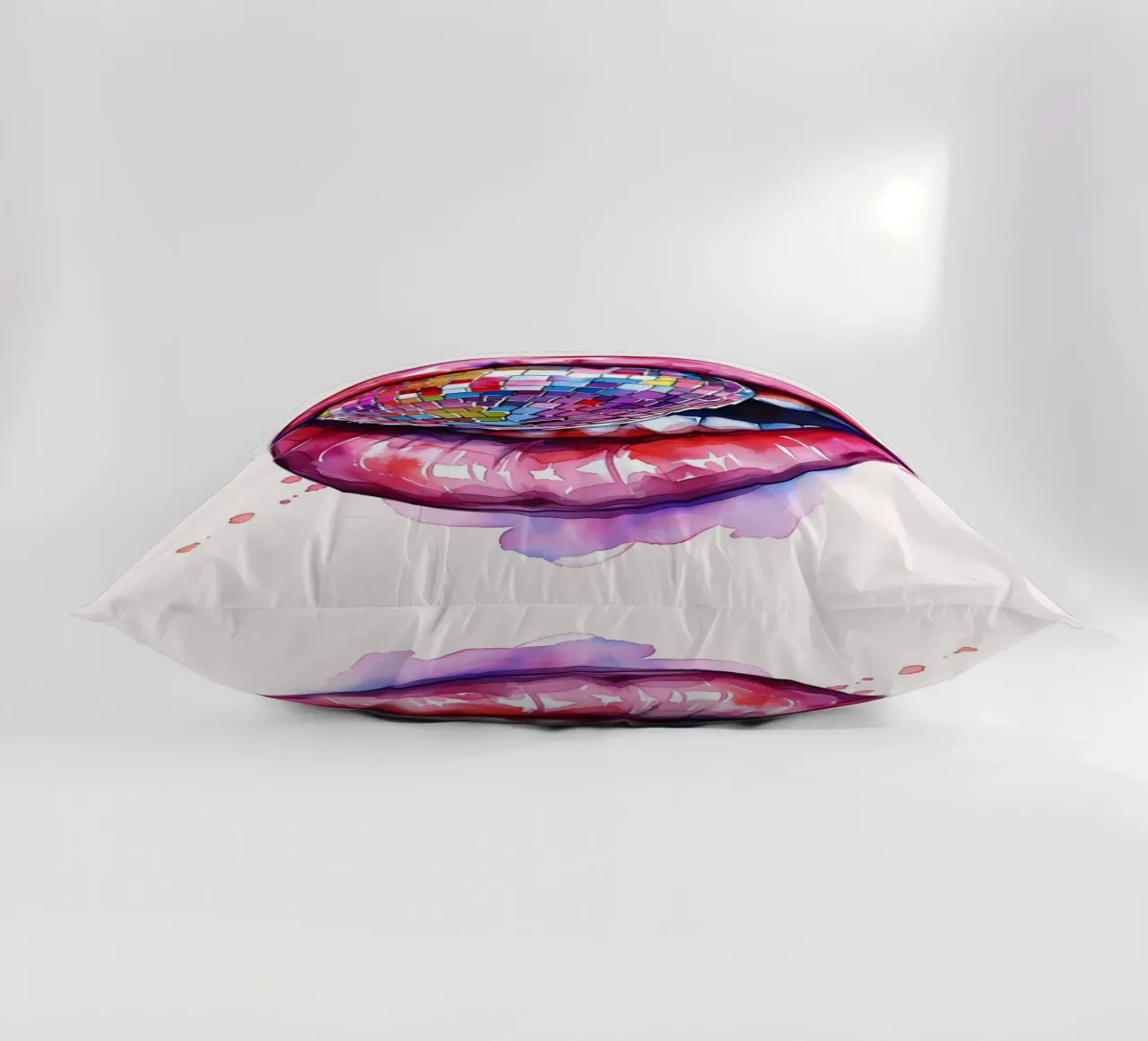 Disco Ball Lips Retro Colorful Pop Art Eclectic Print coussin de NorwesClub