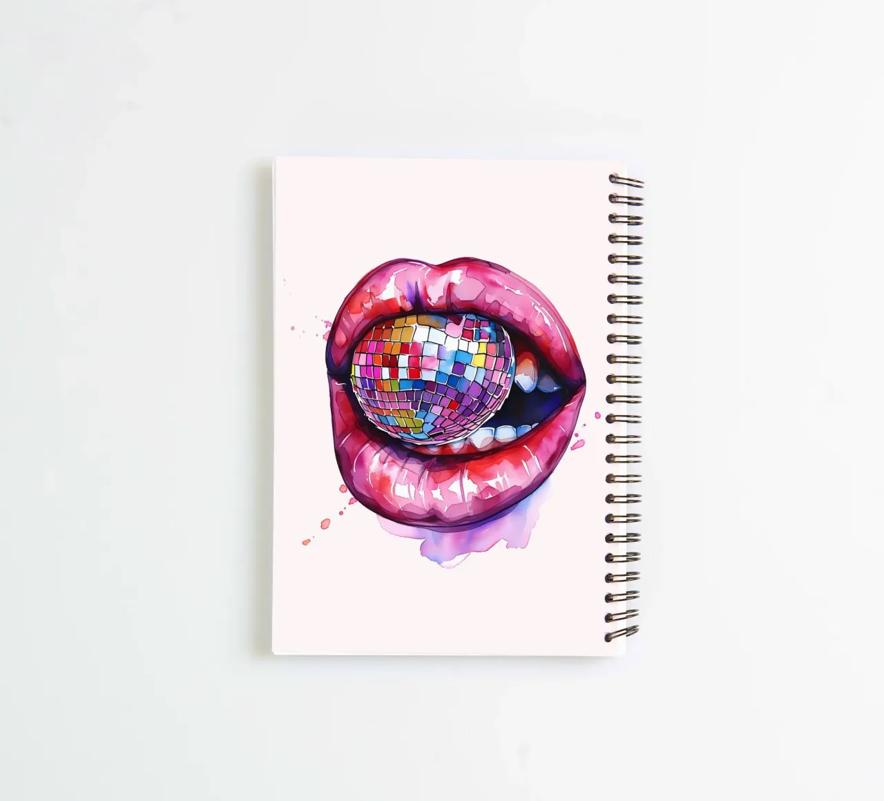 Disco Ball Lippen Retro Bunte Pop Art Eclectic Druck Ringbuch von NorwesClub
