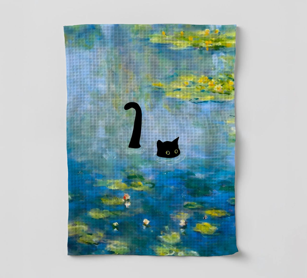 étang chat noir chat jaune yeux eau torchon de Quinten Tibbetts-Minimalist